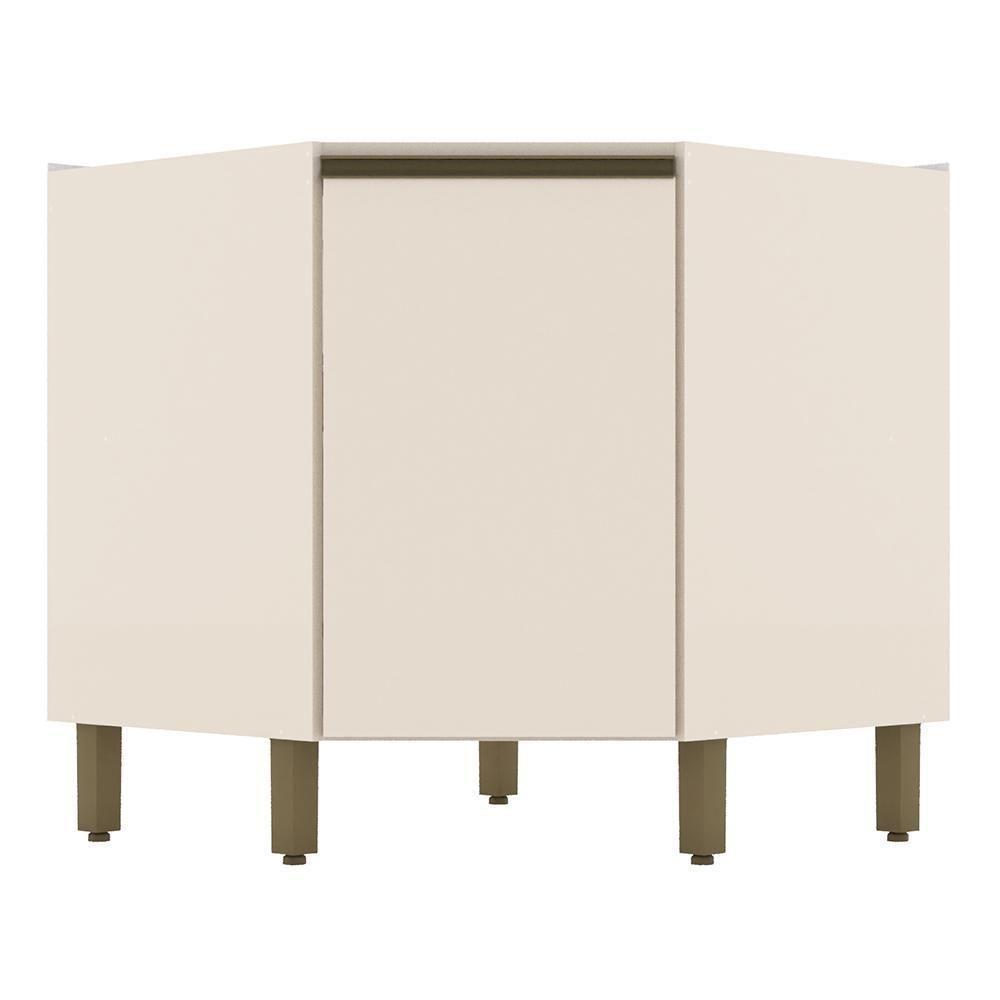 Balcão Canto Oblíquo 1 Porta Sem Tampo Connect Off White - Móveis Henn Off White - 1