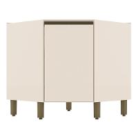 Balcão Canto Oblíquo 1 Porta Sem Tampo Connect Off White - Móveis Henn Off White - 1