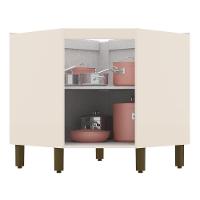 Balcão Canto Oblíquo 1 Porta Sem Tampo Connect Off White - Móveis Henn Off White - 2