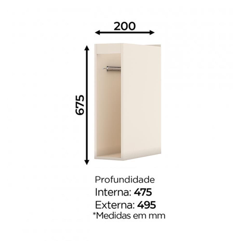 Balcão Porta Toalha 20cm Connect Off White - Móveis Henn Off White - 2