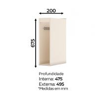 Balcão Porta Toalha 20cm Connect Off White - Móveis Henn Off White - 2