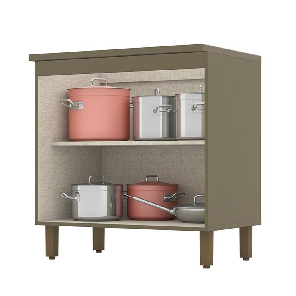 Balcão 2 Portas 80cm Connect Duna-cristal Com Tampo Cooktop - Móveis Henn Duna-cristal - 2