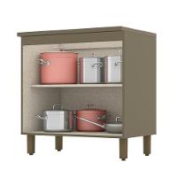 Balcão 2 Portas 80cm Connect Duna-cristal Com Tampo Cooktop - Móveis Henn Duna-cristal - 2