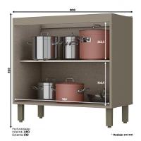 Balcão 2 Portas 80cm Connect Duna-cristal Com Tampo Cooktop - Móveis Henn Duna-cristal - 3