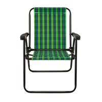 Kit 2 Cadeira De Praia Varanda Xadrez Em Aço 110 Kg Verde Mor - 2