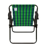 Kit 2 Cadeira De Praia Varanda Xadrez Em Aço 110 Kg Verde Mor