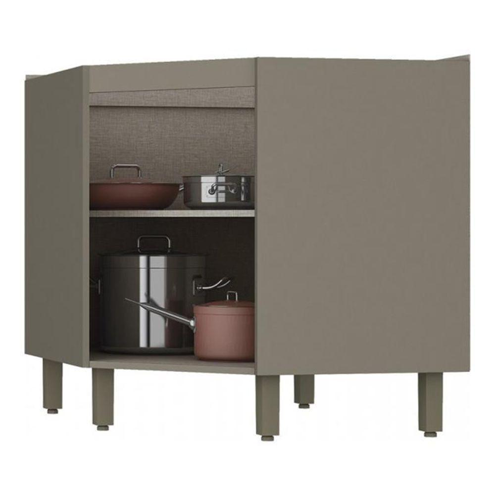 Balcão Canto Oblíquo 1 Porta Sem Tampo Connect Duna-cristal - Móveis Henn Duna-cristal - 3