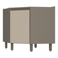 Balcão Canto Oblíquo 1 Porta Sem Tampo Connect Duna-cristal - Móveis Henn Duna-cristal - 2