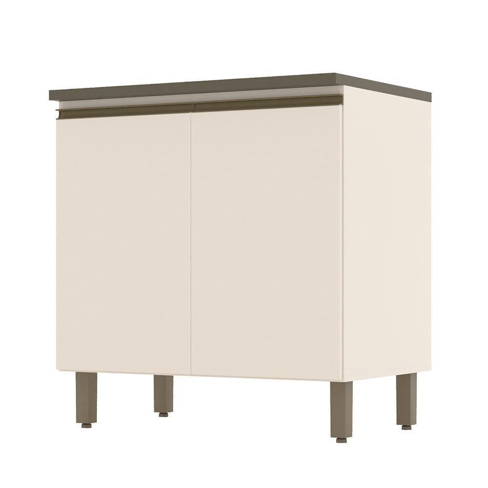 Balcão 2 Portas 80cm Connect Off White-duna Com Tampo Cooktop - Móveis Henn Off White-duna - 1