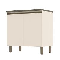 Balcão 2 Portas 80cm Connect Off White-duna Com Tampo Cooktop - Móveis Henn Off White-duna - 1