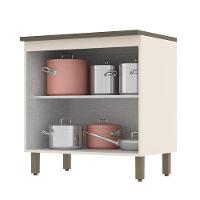 Balcão 2 Portas 80cm Connect Off White-duna Com Tampo Cooktop - Móveis Henn Off White-duna - 2