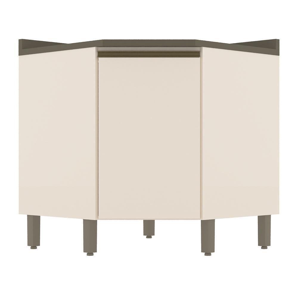 Balcão Canto Oblíquo 1 Porta Com Tampo Connect Off White-duna - Móveis Henn Off White-duna - 1