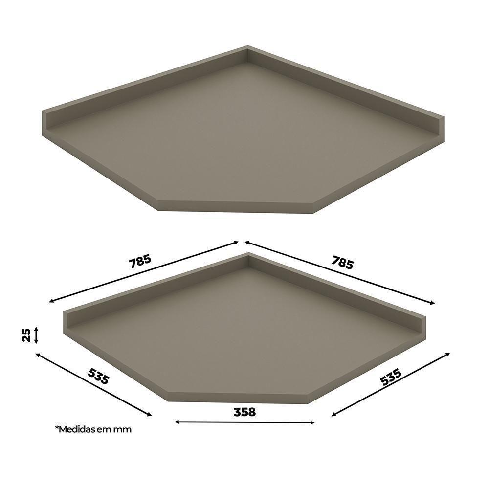Balcão Canto Oblíquo 1 Porta Com Tampo Connect Off White-duna - Móveis Henn Off White-duna - 4