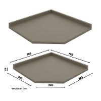 Balcão Canto Oblíquo 1 Porta Com Tampo Connect Off White-duna - Móveis Henn Off White-duna - 4