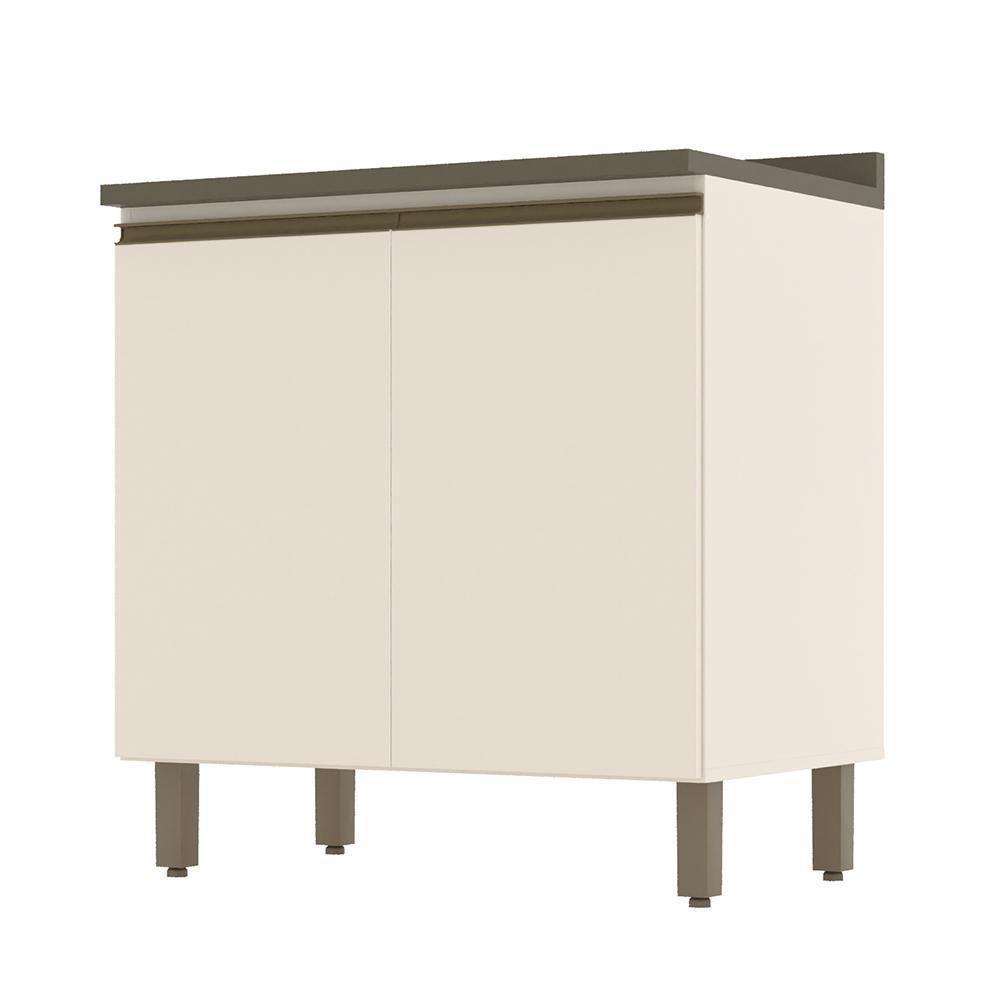 Balcão 2 Portas 80cm Off White-duna Com Tampo Connect - Móveis Henn Off White-duna - 1