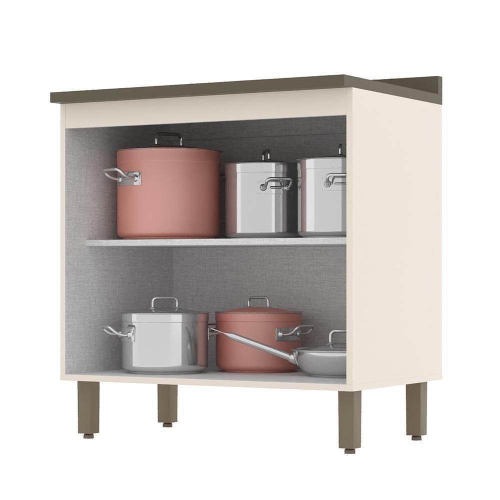 Balcão 2 Portas 80cm Off White-duna Com Tampo Connect - Móveis Henn Off White-duna - 2