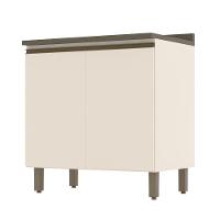 Balcão 2 Portas 80cm Off White-duna Com Tampo Connect - Móveis Henn Off White-duna - 1