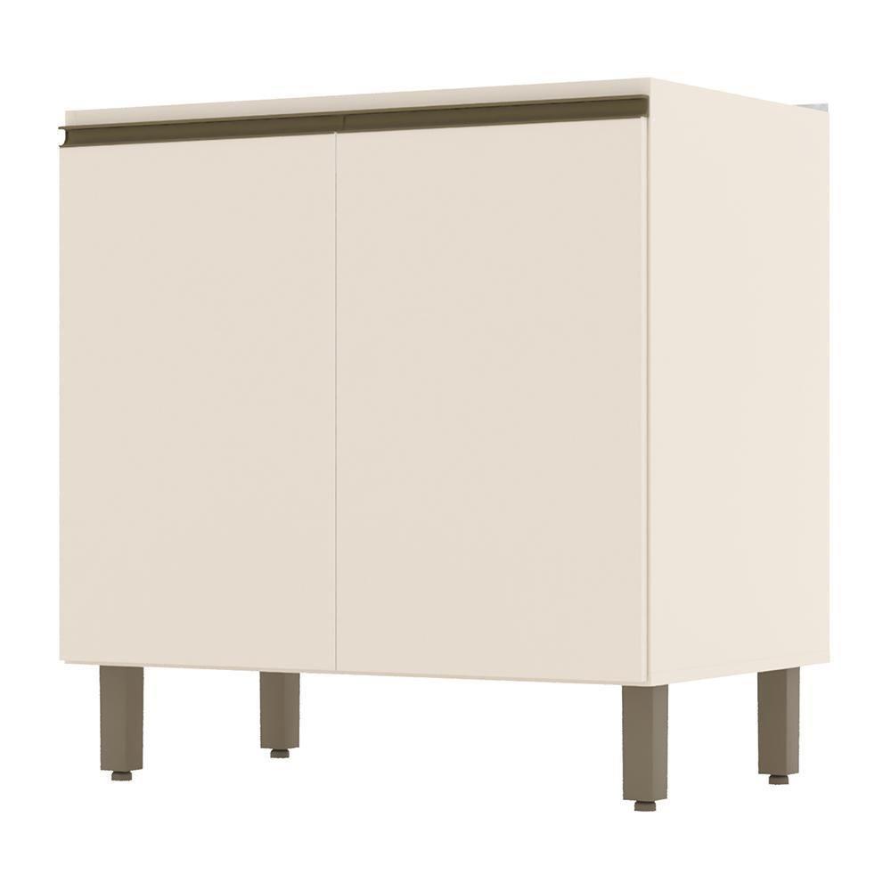 Balcão 2 Portas 80cm Sem Tampo Connect Off White - Móveis Henn Off White - 1