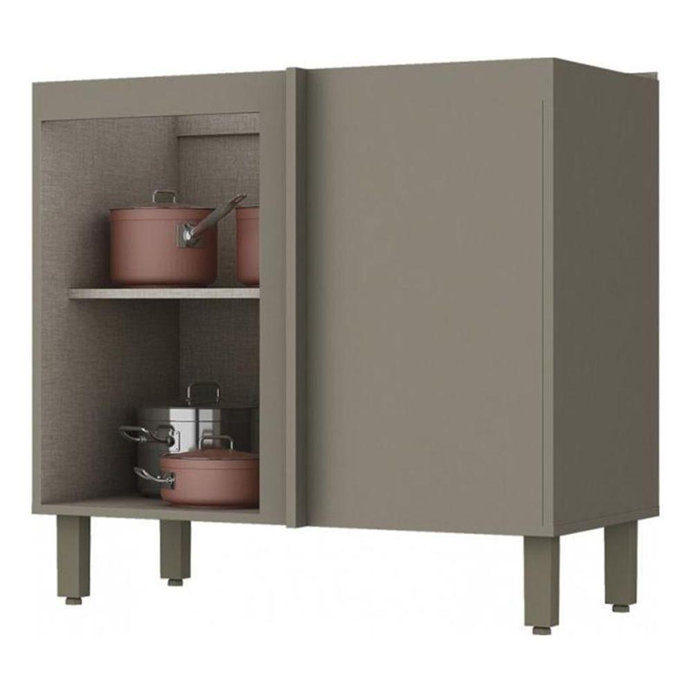 Balcão Canto Reto 1 Porta Sem Tampo Connect Duna-cristal - Móveis Henn Duna-cristal - 3