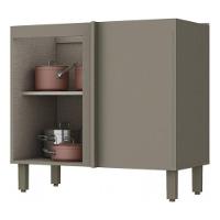 Balcão Canto Reto 1 Porta Sem Tampo Connect Duna-cristal - Móveis Henn Duna-cristal - 3