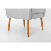 Poltrona De Amamentação C/ Puff Pés Palito Linho Cinza - Lahome Decor - 5