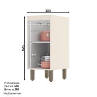 Balcão 1 Porta 35cm Off White-duna Com Tampo Connect - Móveis Henn Off White-duna - 3