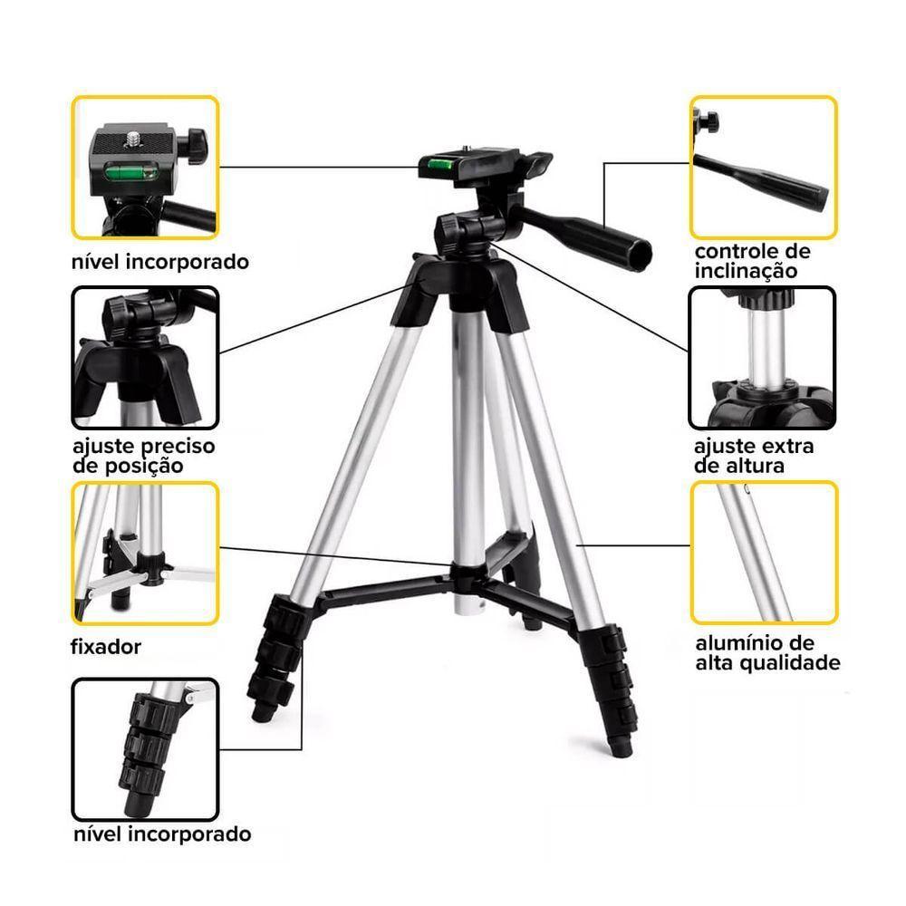 Kit Mini Nível Laser 20m Com Tripé 2 Linhas E Bateria Recarregável - 5