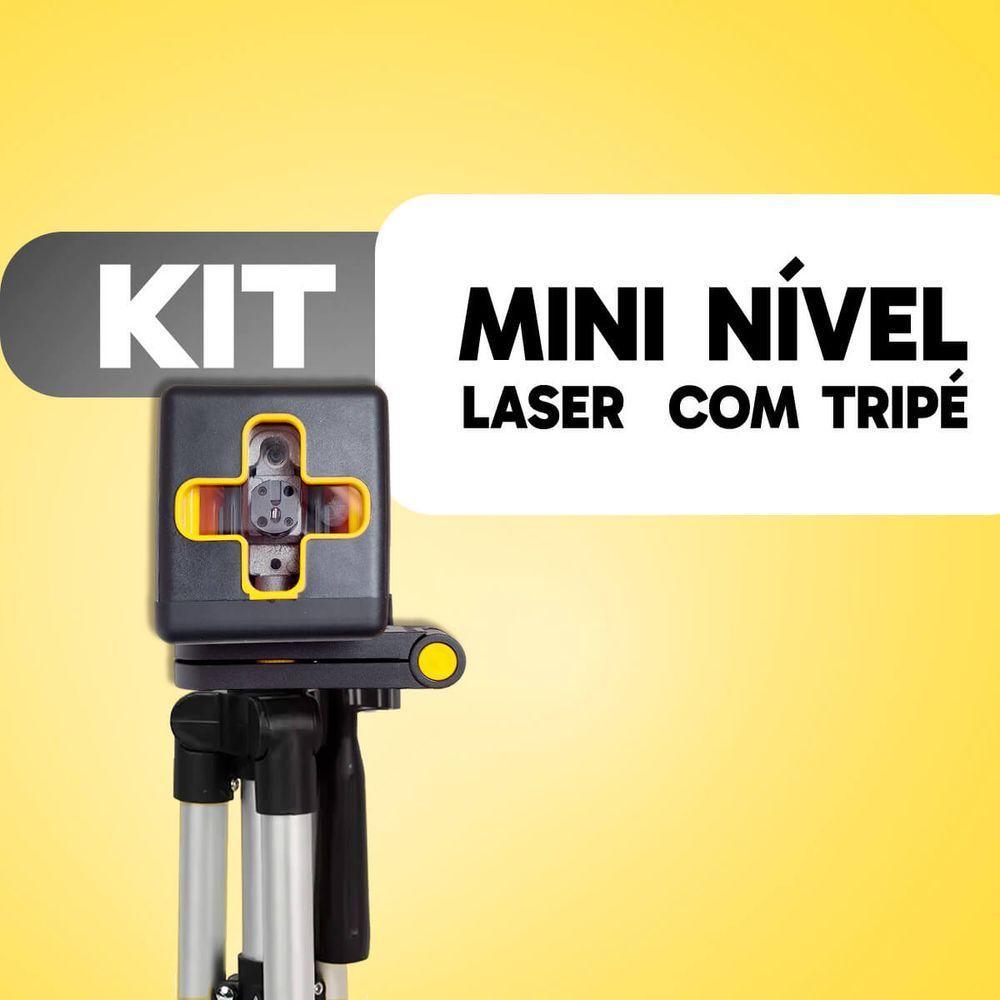 Kit Mini Nível Laser 20m Com Tripé 2 Linhas E Bateria Recarregável - 7