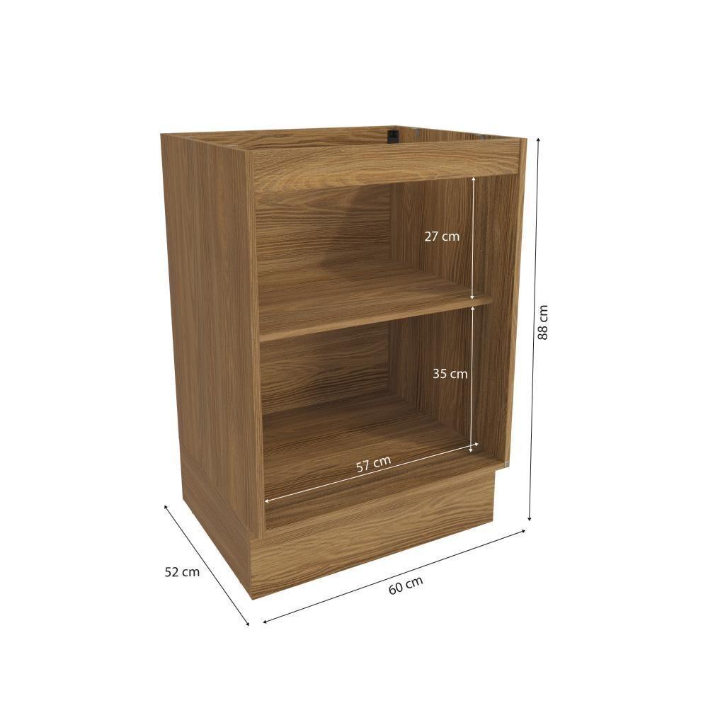 Balcão Celeste Kappesberg 100% Mdf 1 Porta Nogueira/verde 60cm - 4