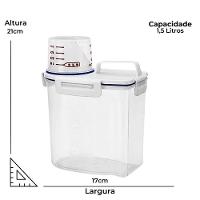 Pote Hermético Com Medidor Plástico Pp 1,5 Litros Clink - 2