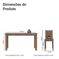 Conjunto Sala De Jantar Mesa Tampo De Madeira 6 Cadeiras Rustic Silver Analu Madesa - 3