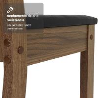 Conjunto Sala De Jantar Mesa Tampo De Madeira 6 Cadeiras Rustic Preto Analu Madesa - 7