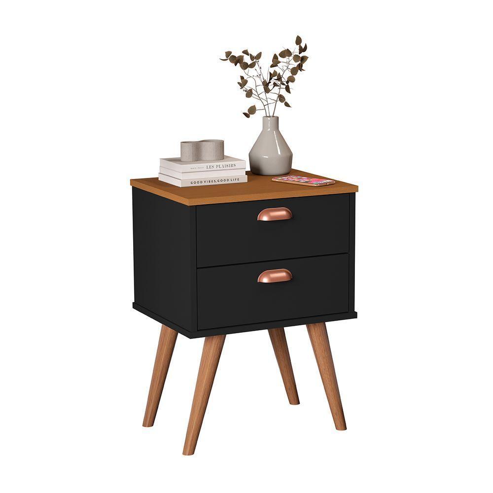 Mesa Cabeceira Quarto Janus Preto Nature - 3