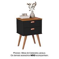Mesa Cabeceira Quarto Janus Preto Nature - 2