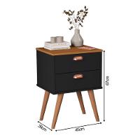 Mesa Cabeceira Quarto Janus Preto Nature - 4