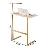 Mesa Notebook Escritório Sala Thor Perola - Dourado - 4