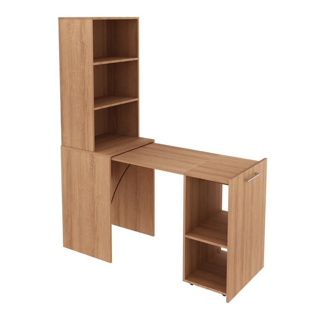 Escrivaninha Articulável Com Prateleiras Cr25066 Amendoa - 4