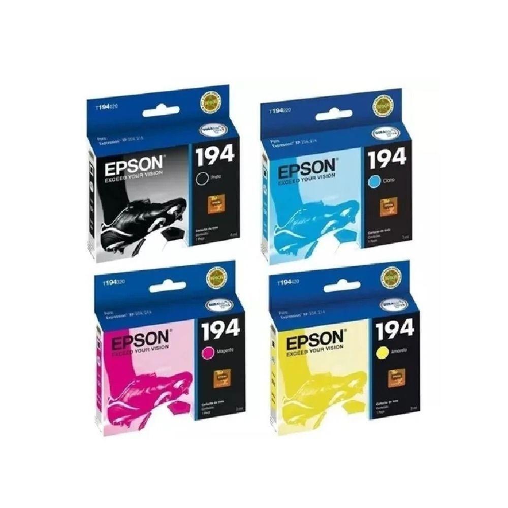 Cartucho De Tinta Epson T194 Kit 4 Cores | Expression Xp214 Xp 214 Xp204 Xp 204 - 1