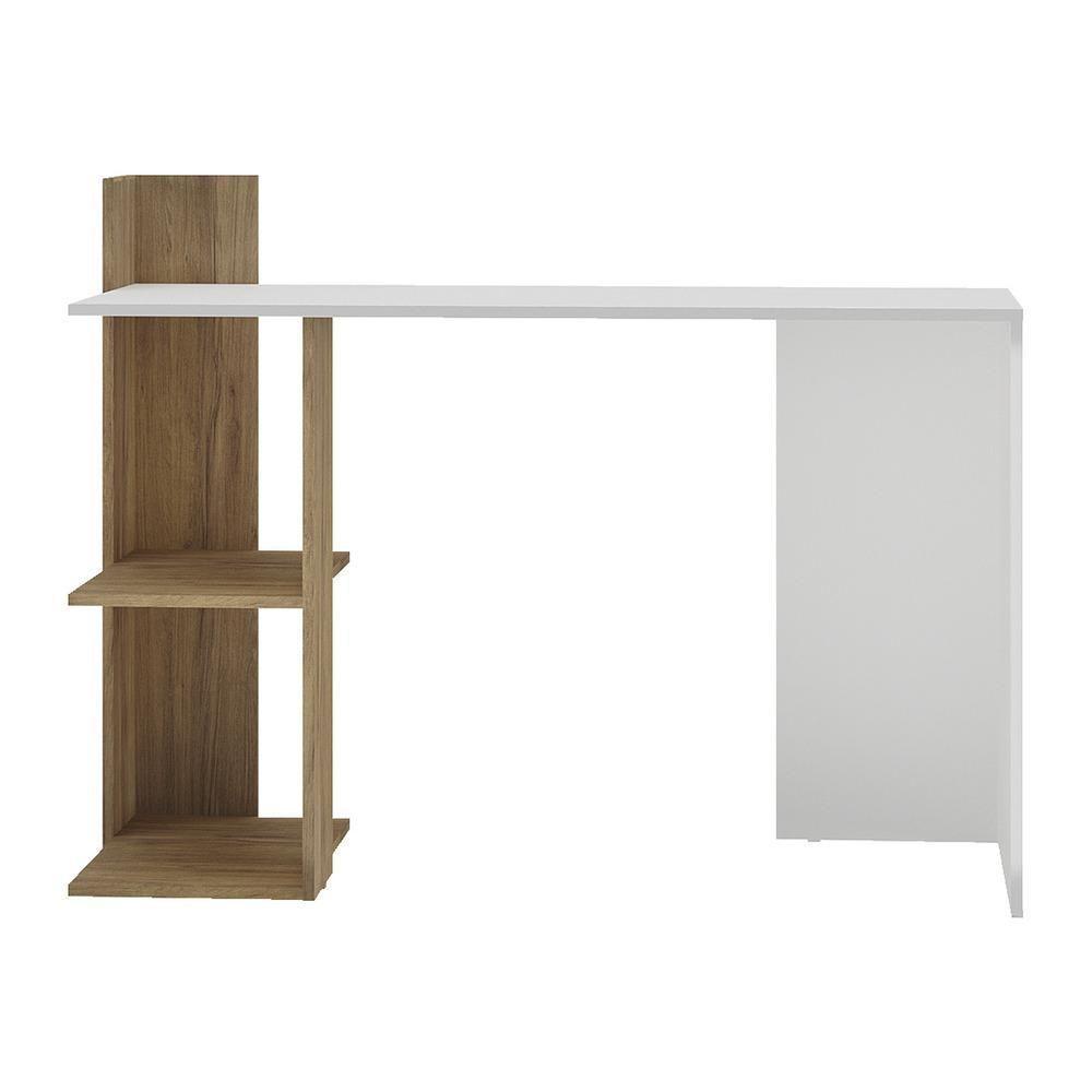 Escrivaninha Mesa Para Computador Dubai Multimóveis V6002 Branca/Rustic Branco/Rustic - 2