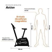 Bicicleta Ergométrica Vertical Athletic Action Magnética 8 Níveis 140kg Suportados Silenciosa E Confortável - 5