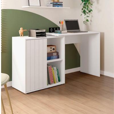 Escrivaninha para Computador Bisck MDF-MDP 140cm Branco Caemmun Móveis