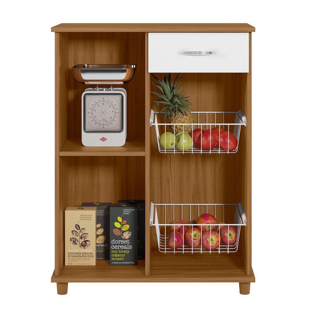 Balcão Fruteira Notável Belize New 1 Porta 1 Gaveta Freijo/branco - 5