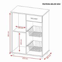 Balcão Fruteira Notável Belize New 1 Porta 1 Gaveta Freijo/branco - 2