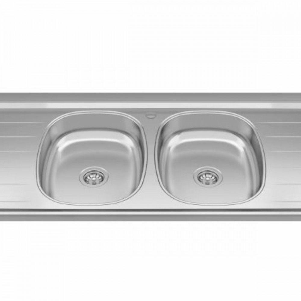 Bacia Inox Com 2 Cubas 1,60x0,53 Duranox Inox - 2