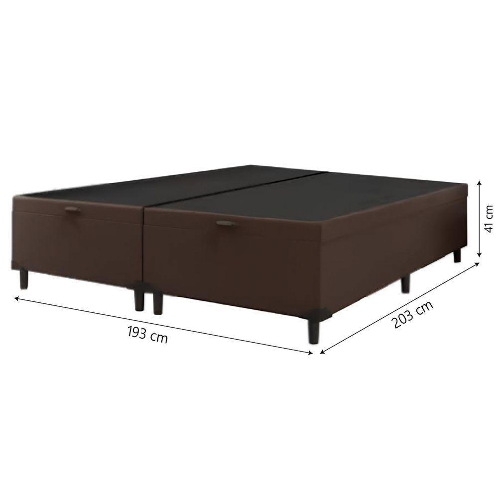 Cama Box Com Baú King 1,93m Prince Suede Marrom Marrom - 2