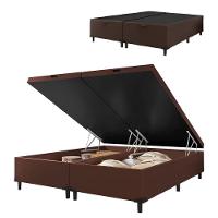 Cama Box Com Baú King 1,93m Prince Suede Marrom Marrom - 1