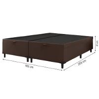 Cama Box Com Baú King 1,93m Prince Suede Marrom Marrom - 2