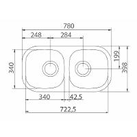 Cuba Tramontina Isis 2c 34 Bl 78x40 94061407 Aço Inox Polido - 2