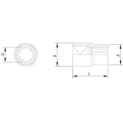 Soquete Estriado Em Aço Cromo Vanádio 9 Mm - Encaixe 1/4" Tramontina Pro Tramontina