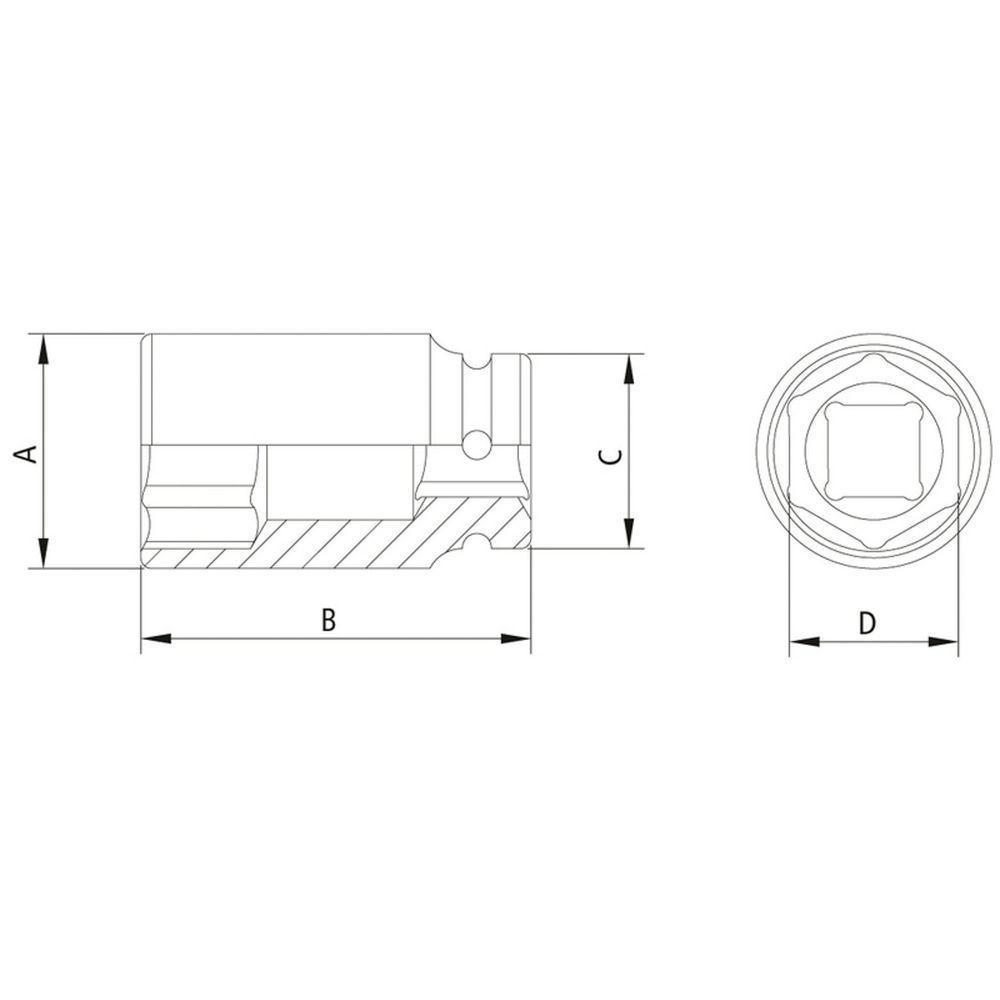 Soquete De Impacto Sextavado Longo Em Aço Cromo Molibdênio 30 Mm - Encaixe 1'' Tramontina - 2
